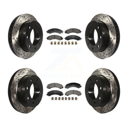 Drill Slot Brake Rotors Ceramic Pad Front Rear Kit For GMC Savana 2500 Chevrolet