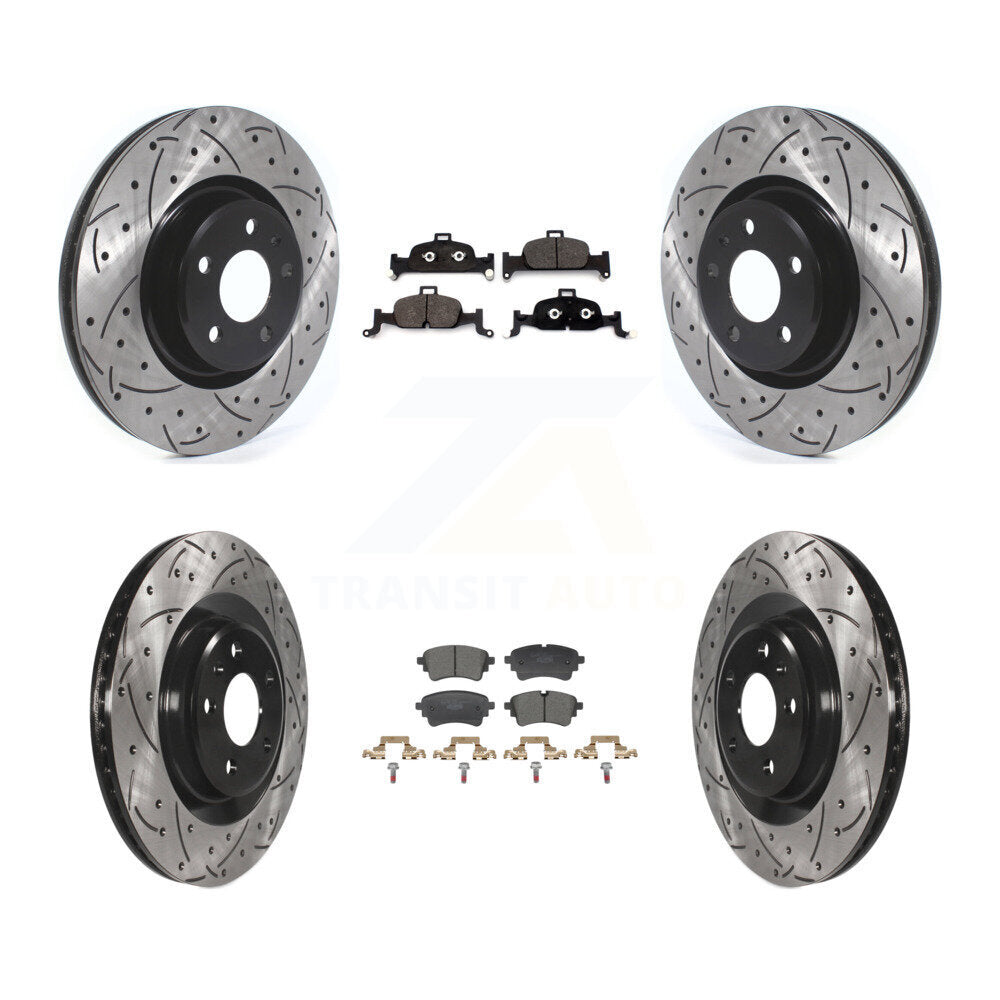 Drill Slot Brake Rotors Ceramic Pad Front Rear Kit For Audi A5 Sportback Quattro
