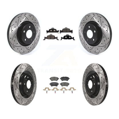 Drill Slot Brake Rotors Ceramic Pad Front Rear Kit For Audi A5 Sportback Quattro