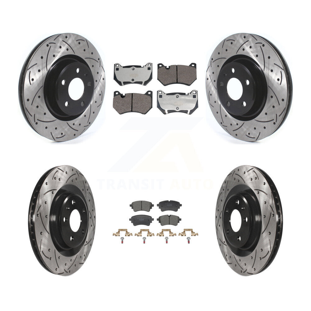Drilled Slot Disc Brake Rotor & Ceramic Pad Front Rear Kit For Audi Q5 Sportback