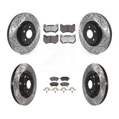 Drilled Slot Disc Brake Rotor & Ceramic Pad Front Rear Kit For Audi Q5 Sportback