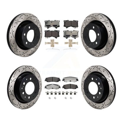 Drill Slot Disc Brake Rotor Ceramic Pad Front Rear Kit For Toyota Tundra Sequoia