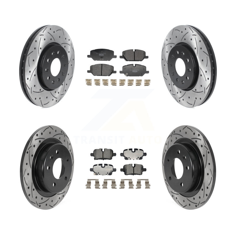 Drill Slot Brake Rotor Ceramic Pad Front Rear Kit For 2021 Chevrolet Equinox GMC