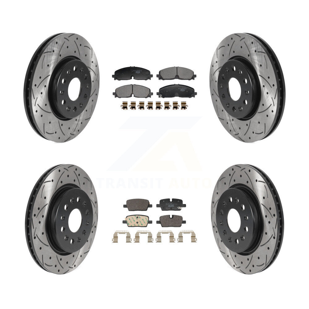 Drill Slot Brake Rotors Ceramic Pad Front Rear Kit For Chevrolet Traverse Blazer