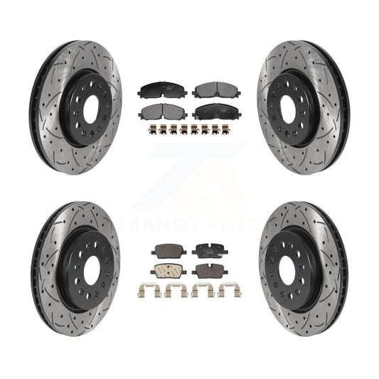 Drill Slot Brake Rotors Ceramic Pad Front Rear Kit For Chevrolet Traverse Blazer