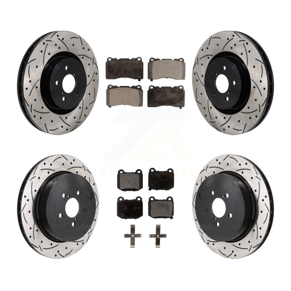 Drill Slot Disc Brake Rotors Ceramic Pad Front Rear Kit For Subaru BRZ Toyota 86