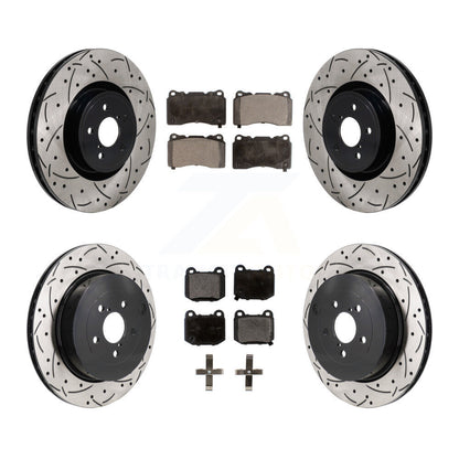 Drill Slot Disc Brake Rotors Ceramic Pad Front Rear Kit For Subaru BRZ Toyota 86