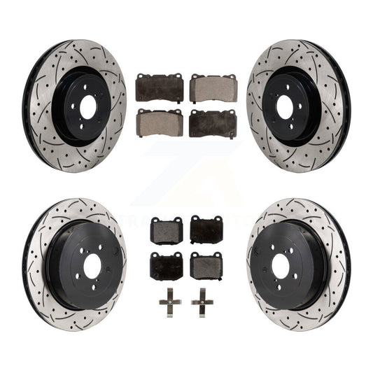 Drill Slot Disc Brake Rotors Ceramic Pad Front Rear Kit For Subaru BRZ Toyota 86