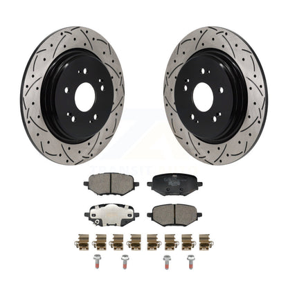 Coated Drilled Slot Disc Brake Rotor Ceramic Pad Rear Kit For Honda HR-V Clarity