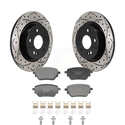 Drilled Slot Disc Brake Rotor Ceramic Pad Rear Kit For Mercedes-Benz A220 CLA250