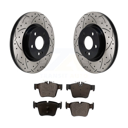 Drilled Slot Brake Rotor & Ceramic Pad Rear Kit For Mercedes-Benz GLC300 C43 AMG