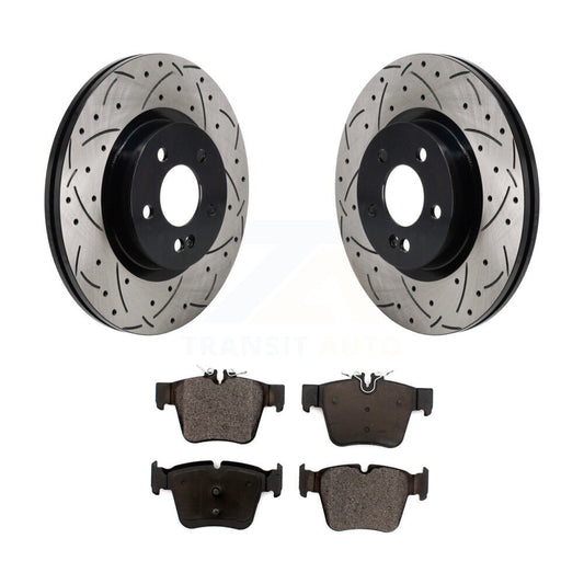 Drilled Slot Brake Rotor & Ceramic Pad Rear Kit For Mercedes-Benz GLC300 C43 AMG