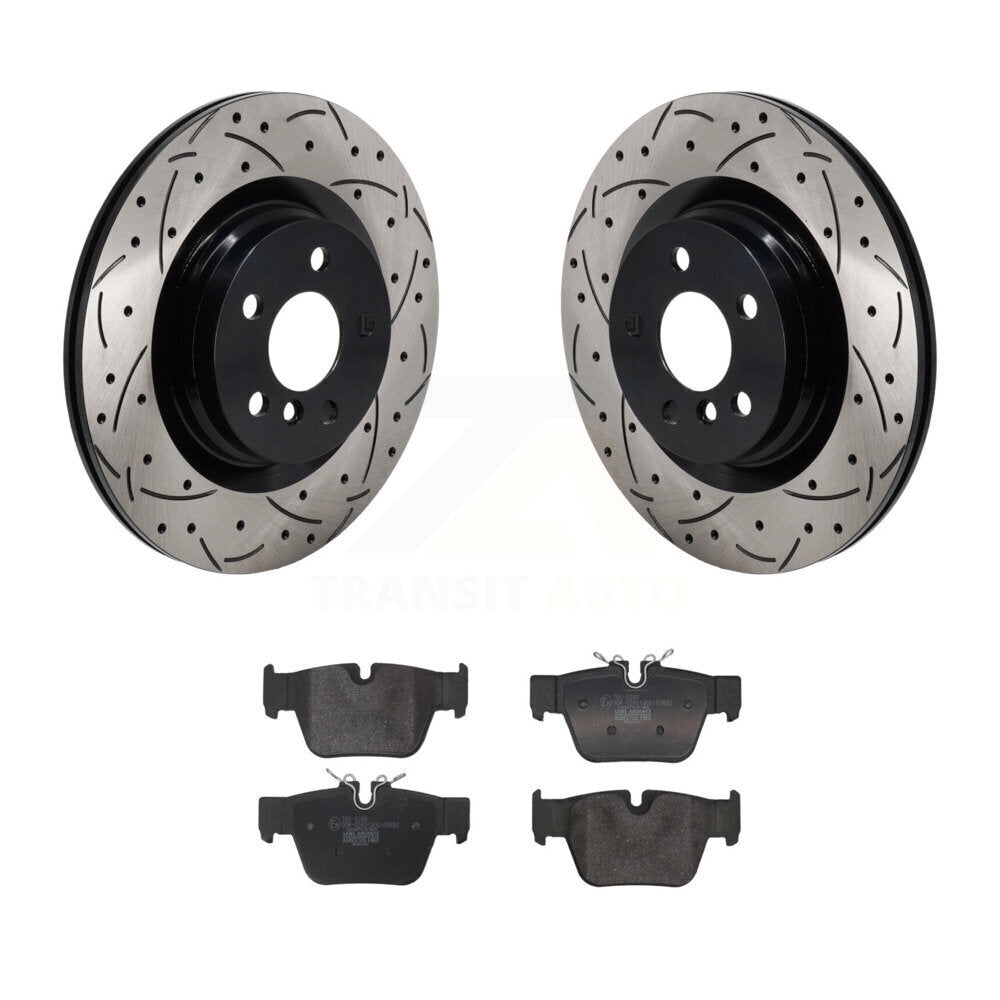 Drilled Slot Brake Rotors Ceramic Pad Rear Kit For Mini Cooper Countryman BMW X2