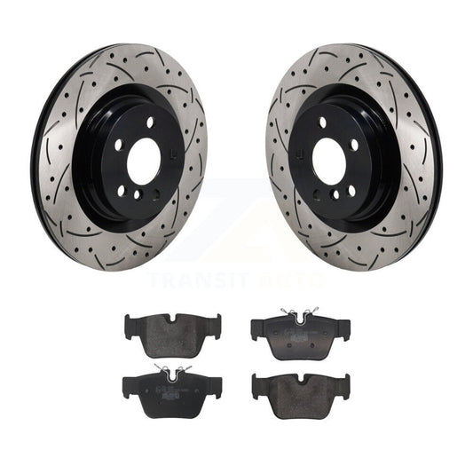 Drilled Slot Brake Rotors Ceramic Pad Rear Kit For Mini Cooper Countryman BMW X2