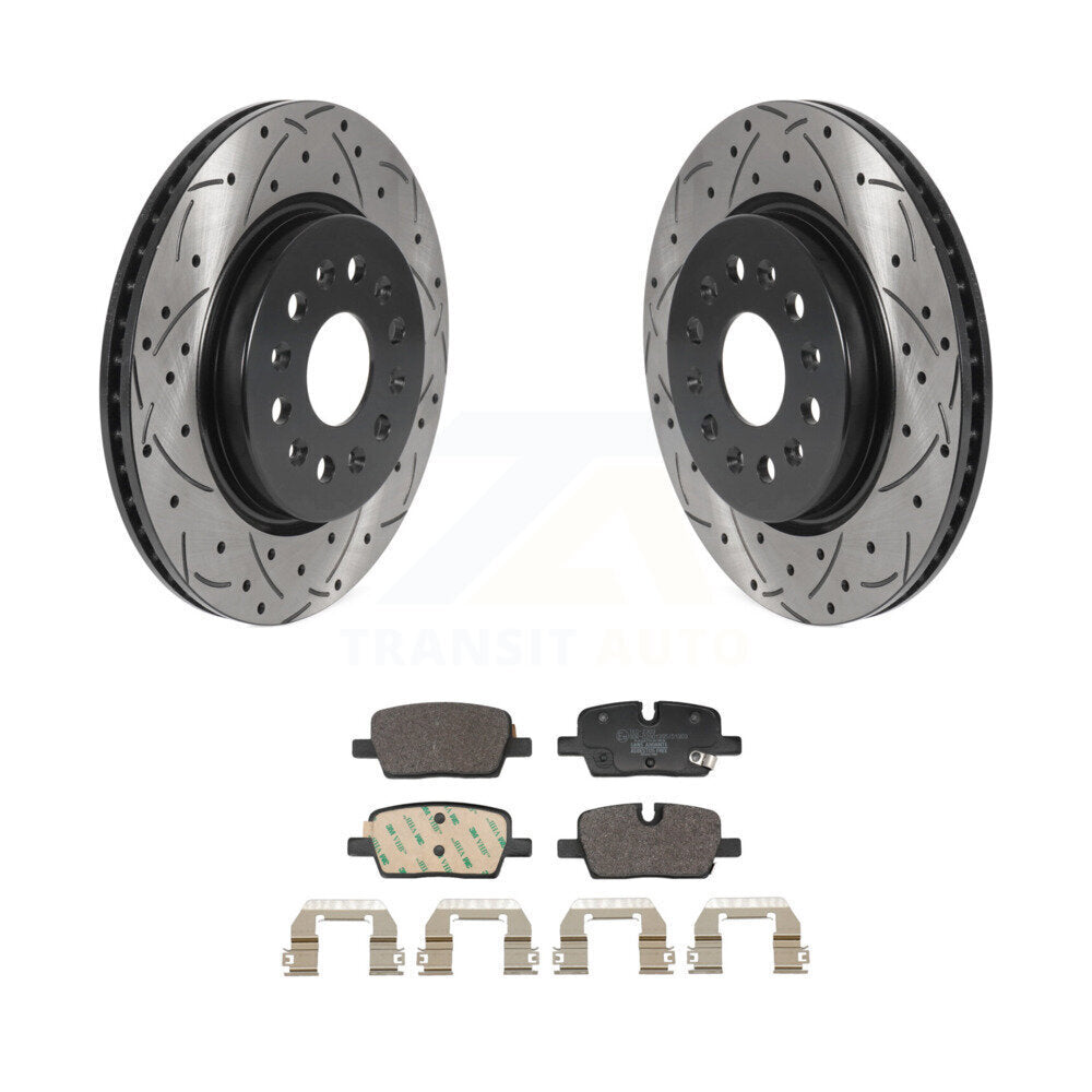 Drilled Slot Brake Rotors Ceramic Pad Rear Kit For Chevrolet Traverse Blazer GMC