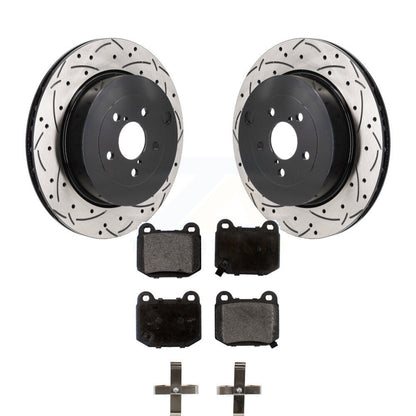 Coated Drill Slot Disc Brake Rotor Ceramic Pad Rear Kit For Subaru BRZ Toyota 86