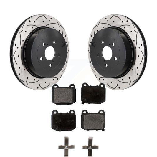 Coated Drill Slot Disc Brake Rotor Ceramic Pad Rear Kit For Subaru BRZ Toyota 86