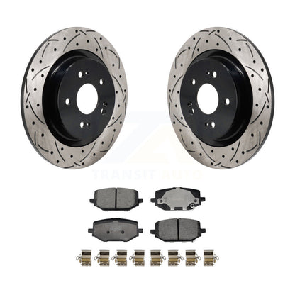 Coated Drill Slot Disc Brake Rotors Ceramic Pad Rear Kit For 2022-2024 Acura MDX