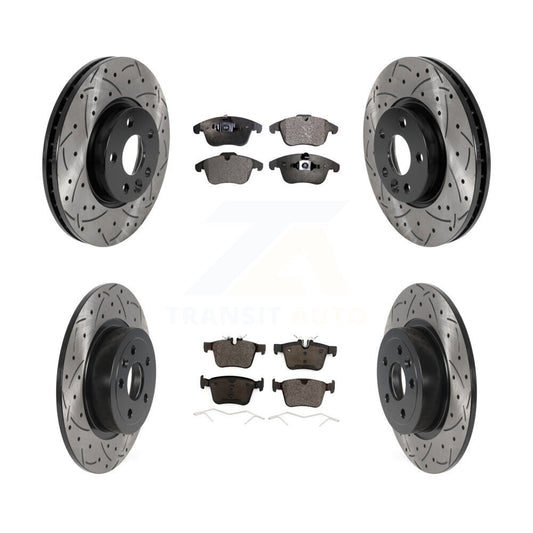 Drilled Slot Brake Rotors Ceramic Pad Front Rear Kit For Land Rover Range Evoque