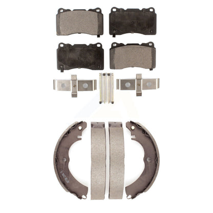 Semi-Metallic Brake Pads And Drum Shoes Front Rear Kit For Mitsubishi Lancer