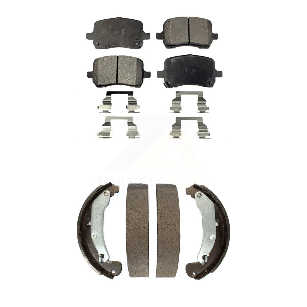 Semi-Metallic Brake Pads & Drum Shoe Front Rear Kit For Chevrolet Pontiac Cobalt