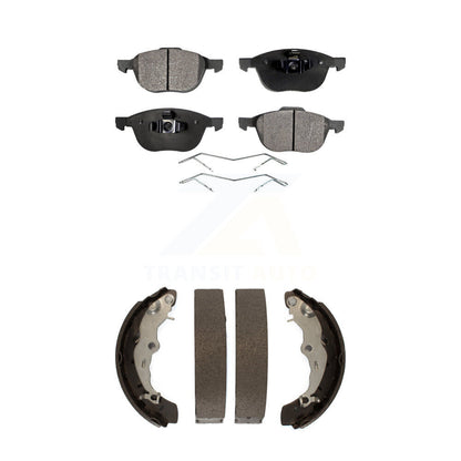 Semi-Metallic Brake Pads And Drum Shoes Front Rear Kit For Ford Focus