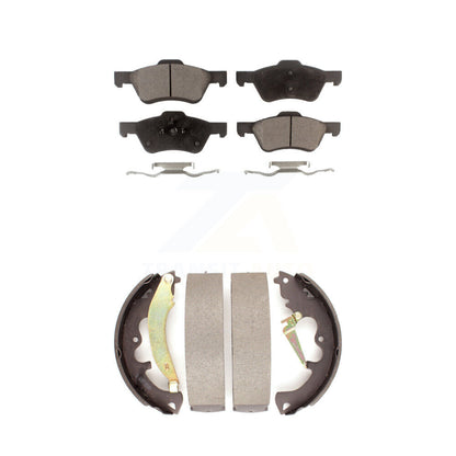 Semi-Metallic Brake Pads And Drum Shoes Front Rear Kit For Ford Escape Mercury