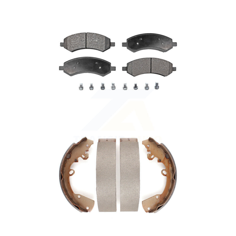 Semi-Metallic Brake Pads & Drum Shoes Front Rear Kit For Dakota Dodge Ram Raider