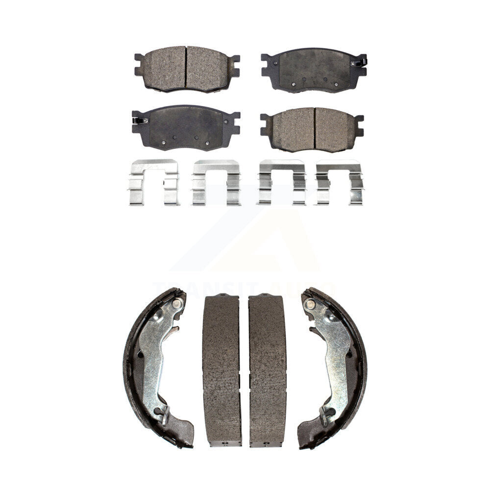 Semi-Metallic Brake Pads Drum Shoe Front Rear Kit For Hyundai Accent To 09 30 05