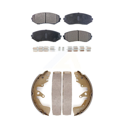 Semi-Metallic Brake Pads Drum Shoes Front Rear Kit For 06-08 Suzuki Grand Vitara