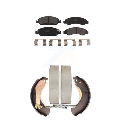 Semi-Metallic Brake Pads & Drum Shoes Front Rear Kit For Chevrolet GMC Silverado