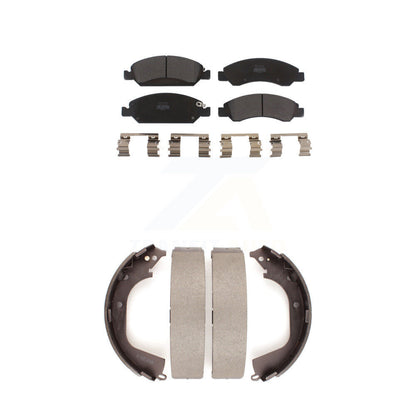 Semi-Metallic Brake Pads Drum Shoes Front Rear Kit For GMC Sierra 1500 Chevrolet