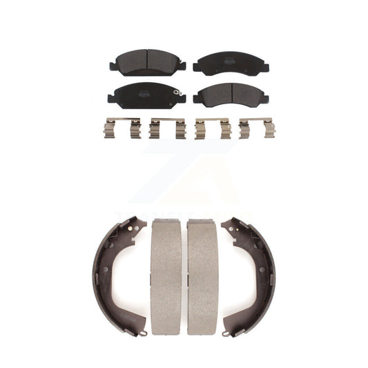 Semi-Metallic Brake Pads Drum Shoes Front Rear Kit For GMC Sierra 1500 Chevrolet