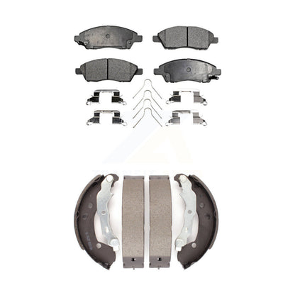 Semi-Metallic Brake Pads & Drum Shoes Front Rear Kit For Nissan Micra Versa Note