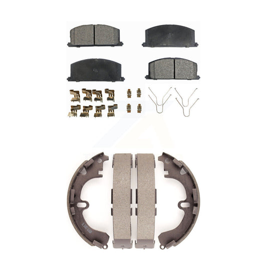 Semi-Metallic Brake Pads & Drum Shoe Front Rear Kit For Toyota Corolla Chevrolet