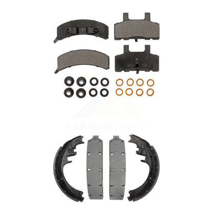 Semi-Metallic Brake Pads & Drum Shoe Front Rear Kit For Chevrolet K1500 Suburban