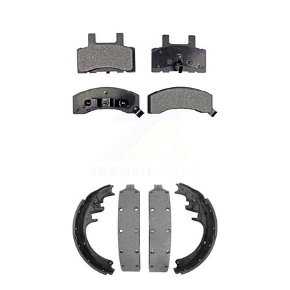 Semi-Metallic Brake Pads & Drum Shoe Front Rear Kit For Dodge Ram 2500 Chevrolet
