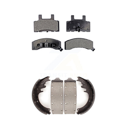 Semi-Metallic Brake Pads Drum Shoes Front Rear Kit For Chevrolet GMC K3500 Dodge