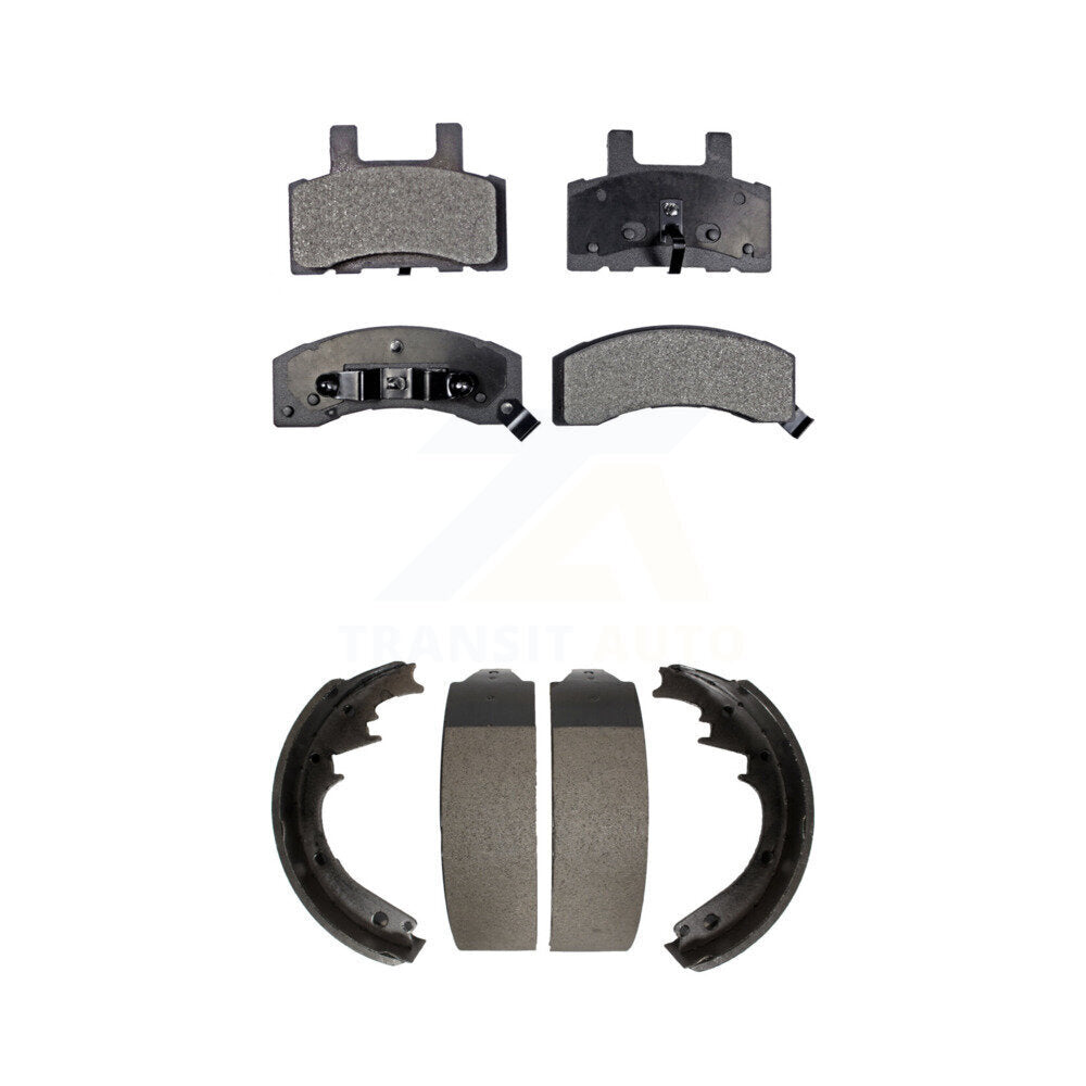 Semi-Metallic Brake Pads Drum Shoes Front Rear Kit For Chevrolet Tahoe GMC K1500