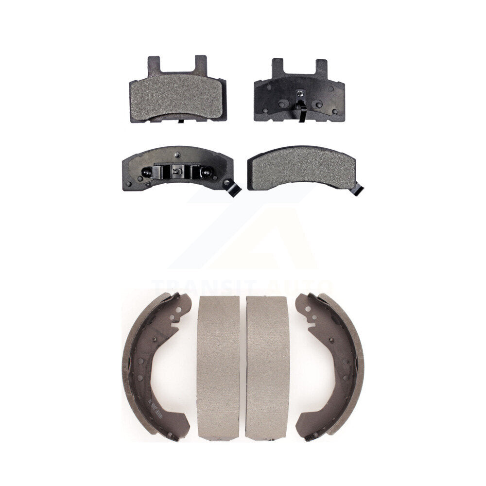 Semi-Metallic Brake Pads Drum Shoes Front Rear Kit For Chevrolet Tahoe GMC Yukon