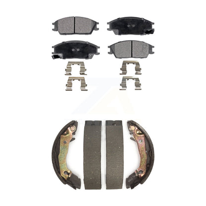 Semi-Metallic Brake Pads And Drum Shoes Front Rear Kit For Hyundai Accent Excel