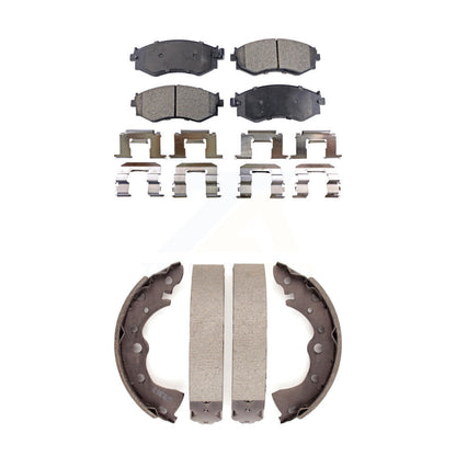 Semi-Metallic Brake Pads & Drum Shoe Front Rear Kit For 02-06 Nissan Sentra 1.8L
