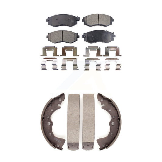 Semi-Metallic Brake Pads & Drum Shoe Front Rear Kit For 02-06 Nissan Sentra 1.8L