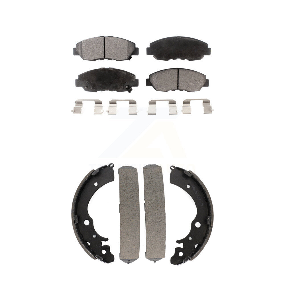 Semi-Metallic Brake Pads And Drum Shoes Front Rear Kit For Honda Accord