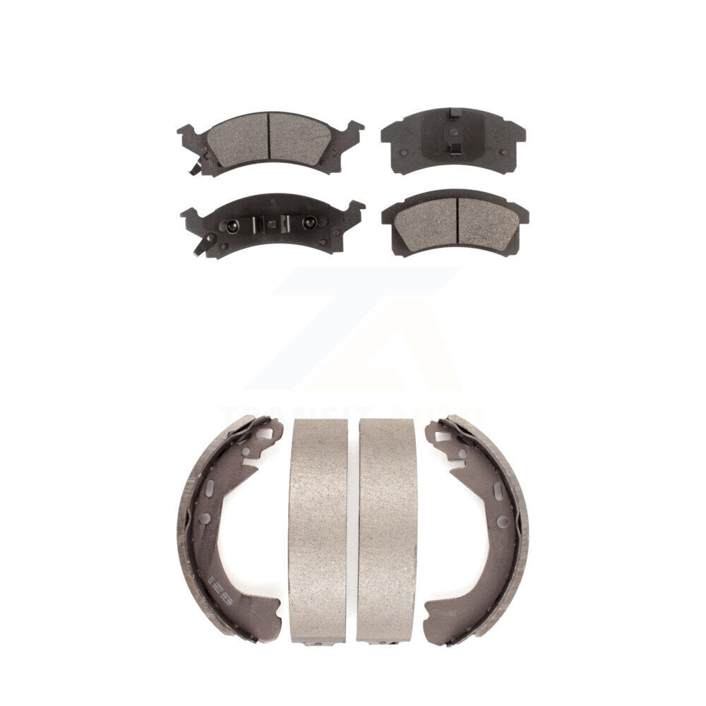 Semi-Metallic Brake Pads Drum Shoe Front Rear Kit For Chevrolet Cavalier Beretta