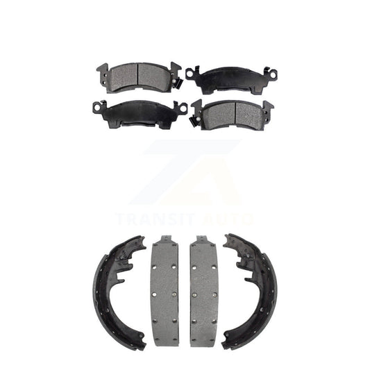 Semi-Metallic Brake Pads Drum Shoes Front Rear Kit For GMC G3500 K2500 C2500 C20