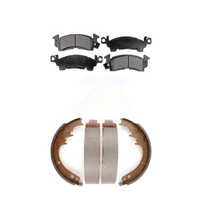 Semi-Metallic Brake Pads Drum Shoe Front Rear Kit For Cadillac Chevrolet Caprice