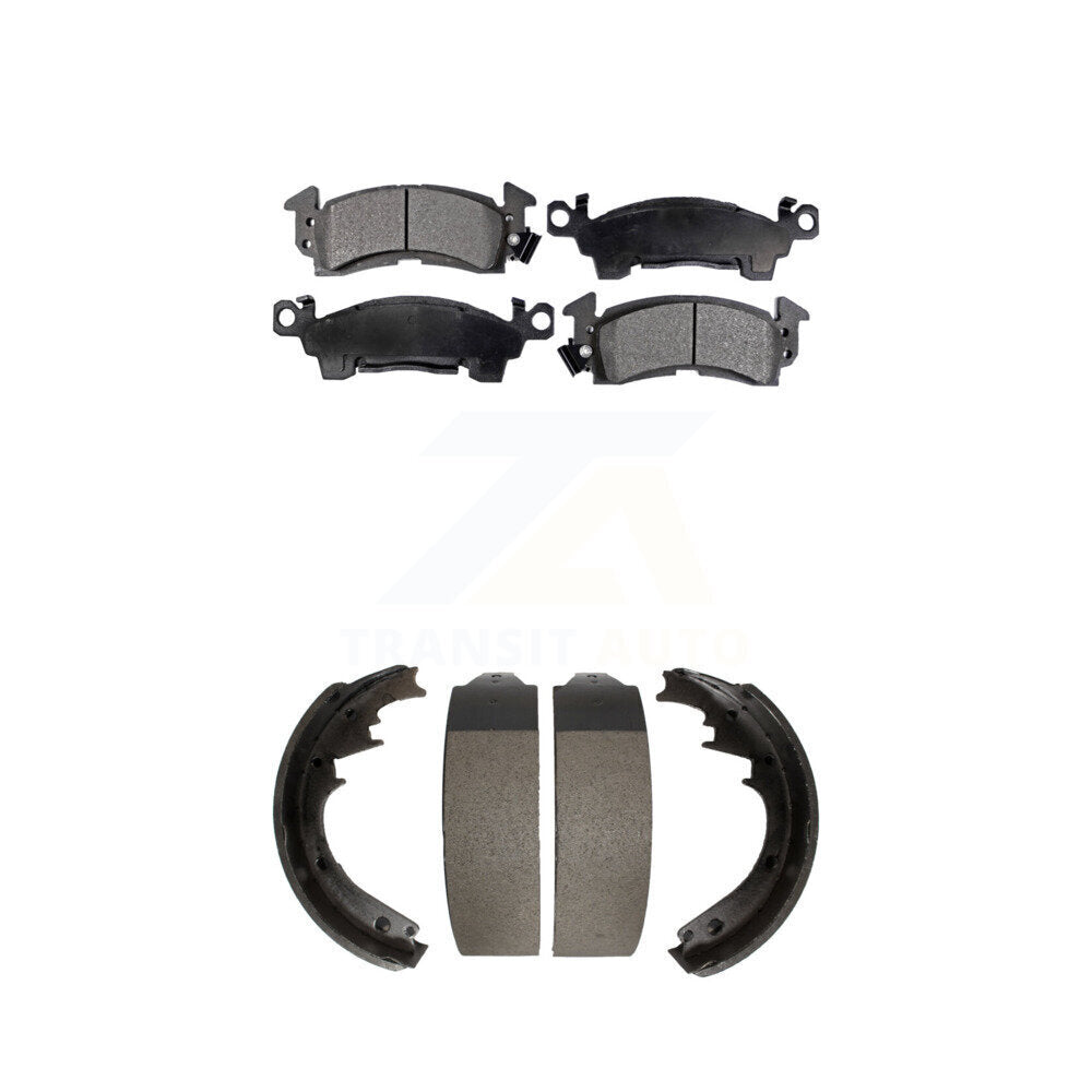 Semi-Metallic Brake Pads Drum Shoe Front Rear Kit For Chevrolet GMC C10 C1500 K5