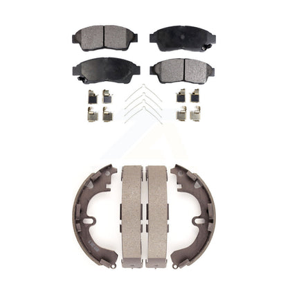 Semi-Metallic Brake Pads & Drum Shoe Front Rear Kit For Toyota Corolla Geo Prizm