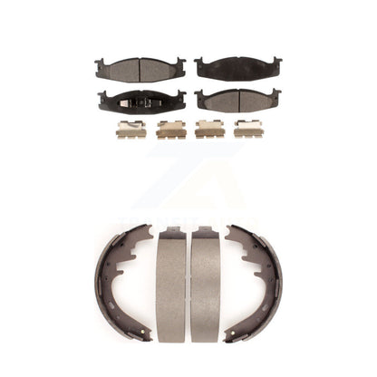 Semi-Metallic Brake Pads Drum Shoes Front Rear Kit For Ford E-150 Econoline Club